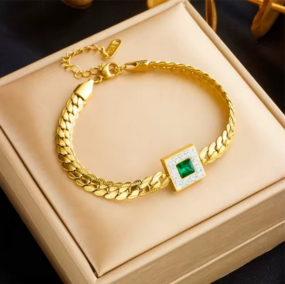 Golden Emerald Charm